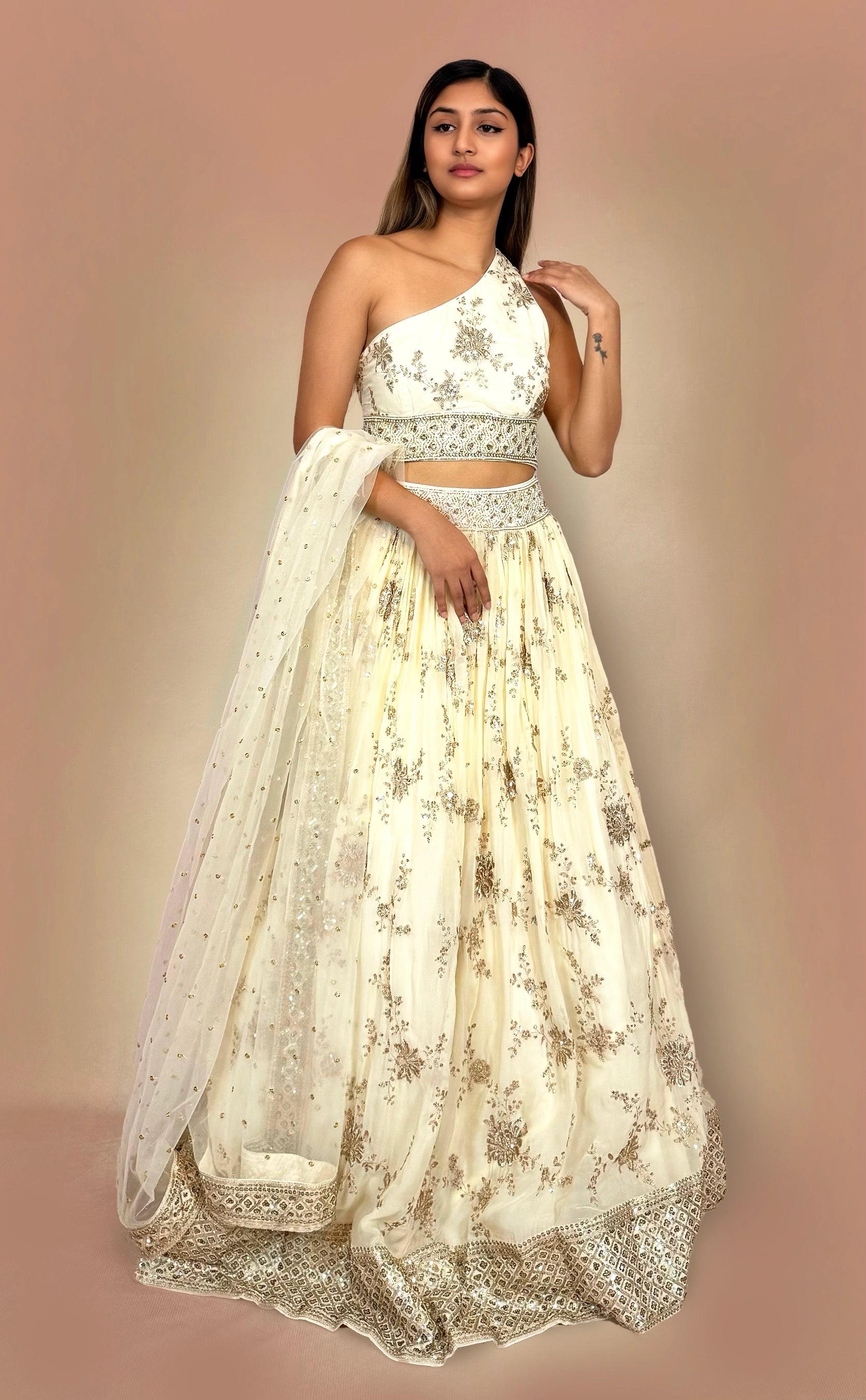 Ivory Elegance S - Cream Embroidered Lehenga Rental USA | Indian Wedding Outfits Ivory Elegance S - Cream Embroidered Lehenga Rental USA | Indian Wedding Outfits