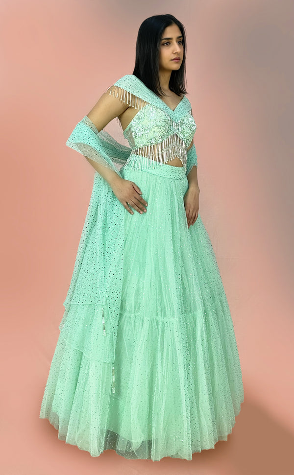 Aqua Allure | Marigold - An Indian Clothing Rental Company