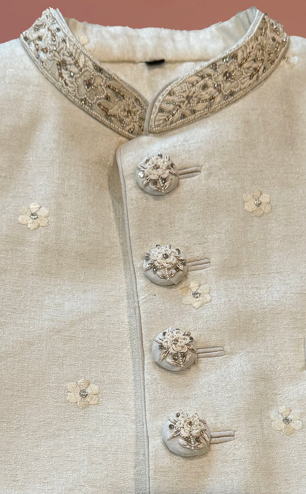 Creamy White Sherwani | Marigold - An Indian Clothing Rental Company