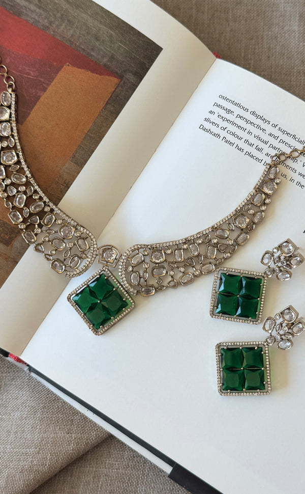 Polki Collar Necklace Set | Marigold - An Indian Clothing Rental Company