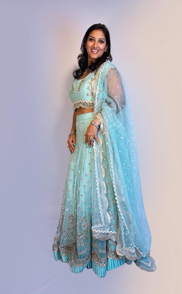 Aquamarine Dream | Marigold - An Indian Clothing Rental Company