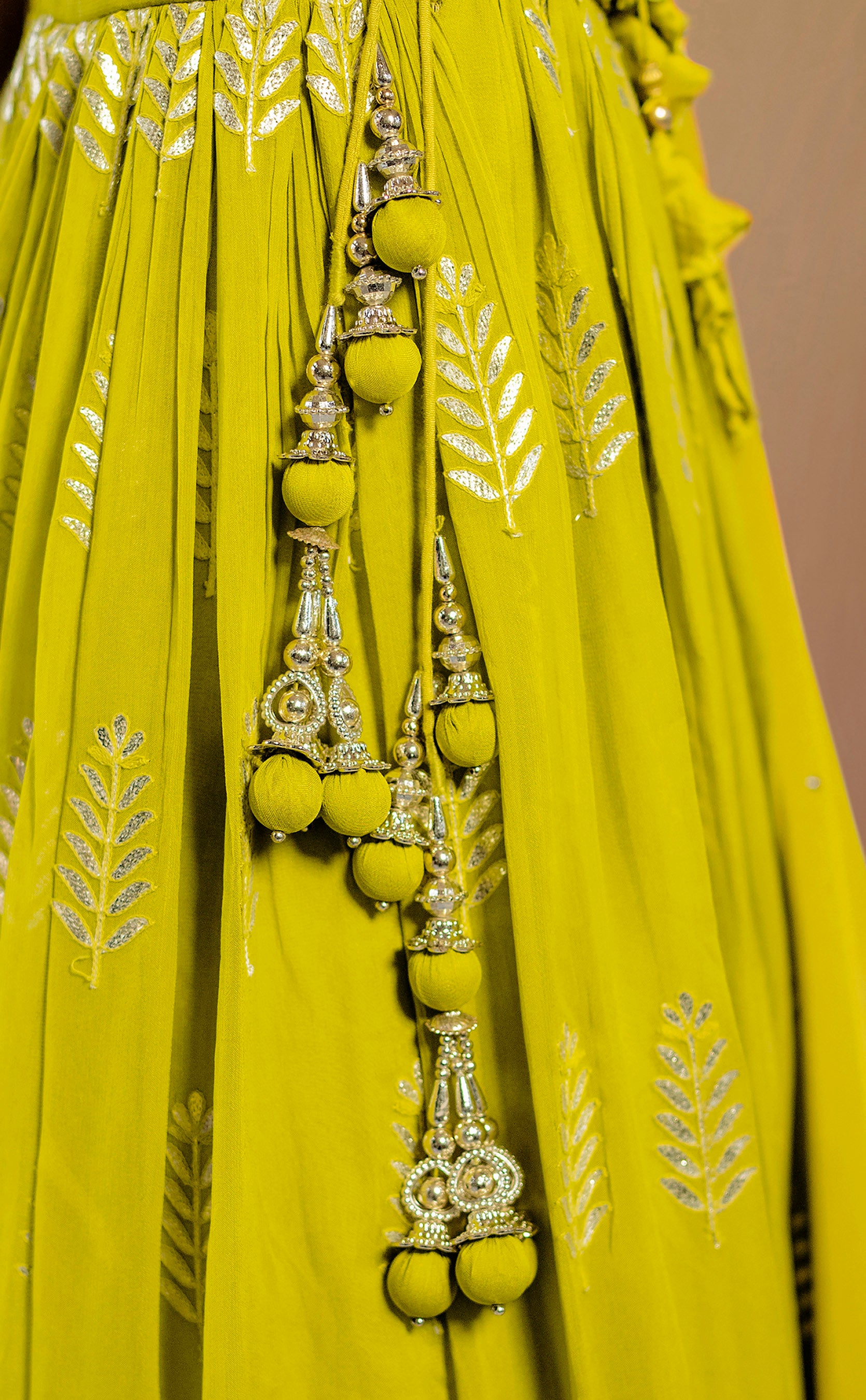 Olive Branch L - Green Gota Patti Embroidery Lehenga | Indian Outfits in USA Olive Branch L - Green Gota Patti Embroidery Lehenga | Indian Outfits in USA