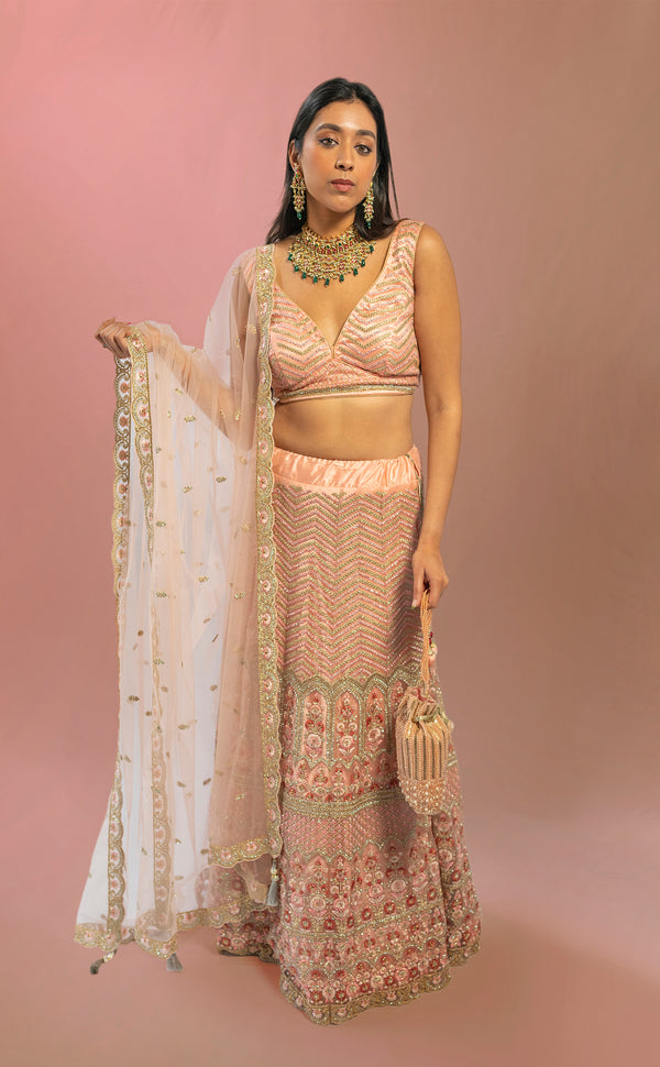 Peach Paradise | Marigold - An Indian Clothing Rental Company