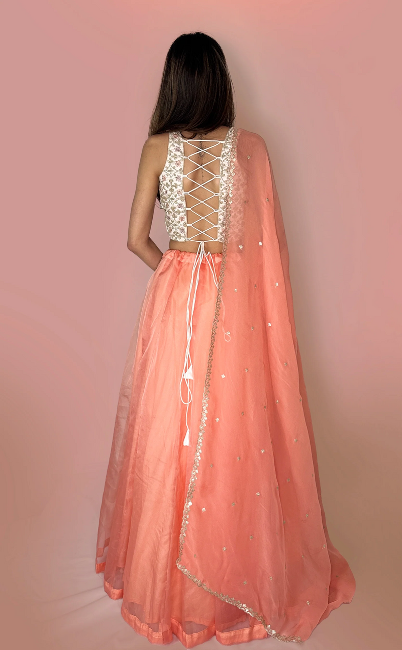 Peach Bridesmaid Lehengas
