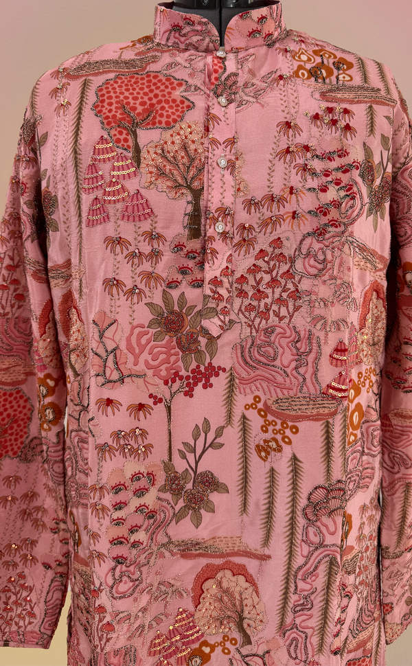 Pink Embroidered Kurta Set