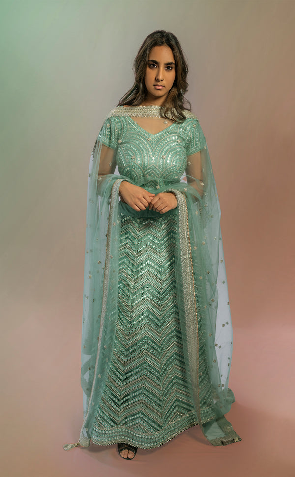 Turquoise Temptation | Marigold - An Indian Clothing Rental Company